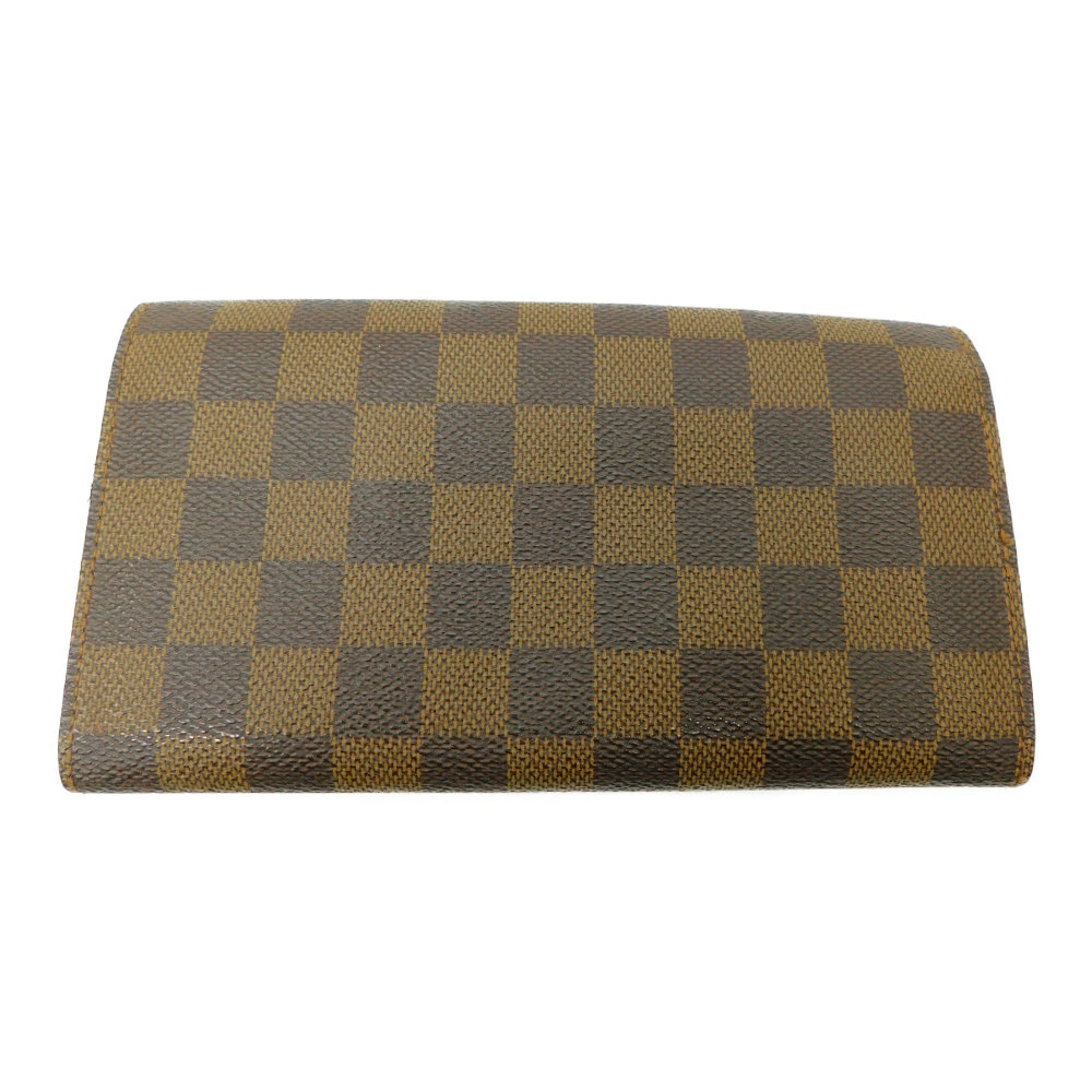 Louis Vuitton Porte Damier Ebene Credit Pochette Monnaie Wallet Long Brown